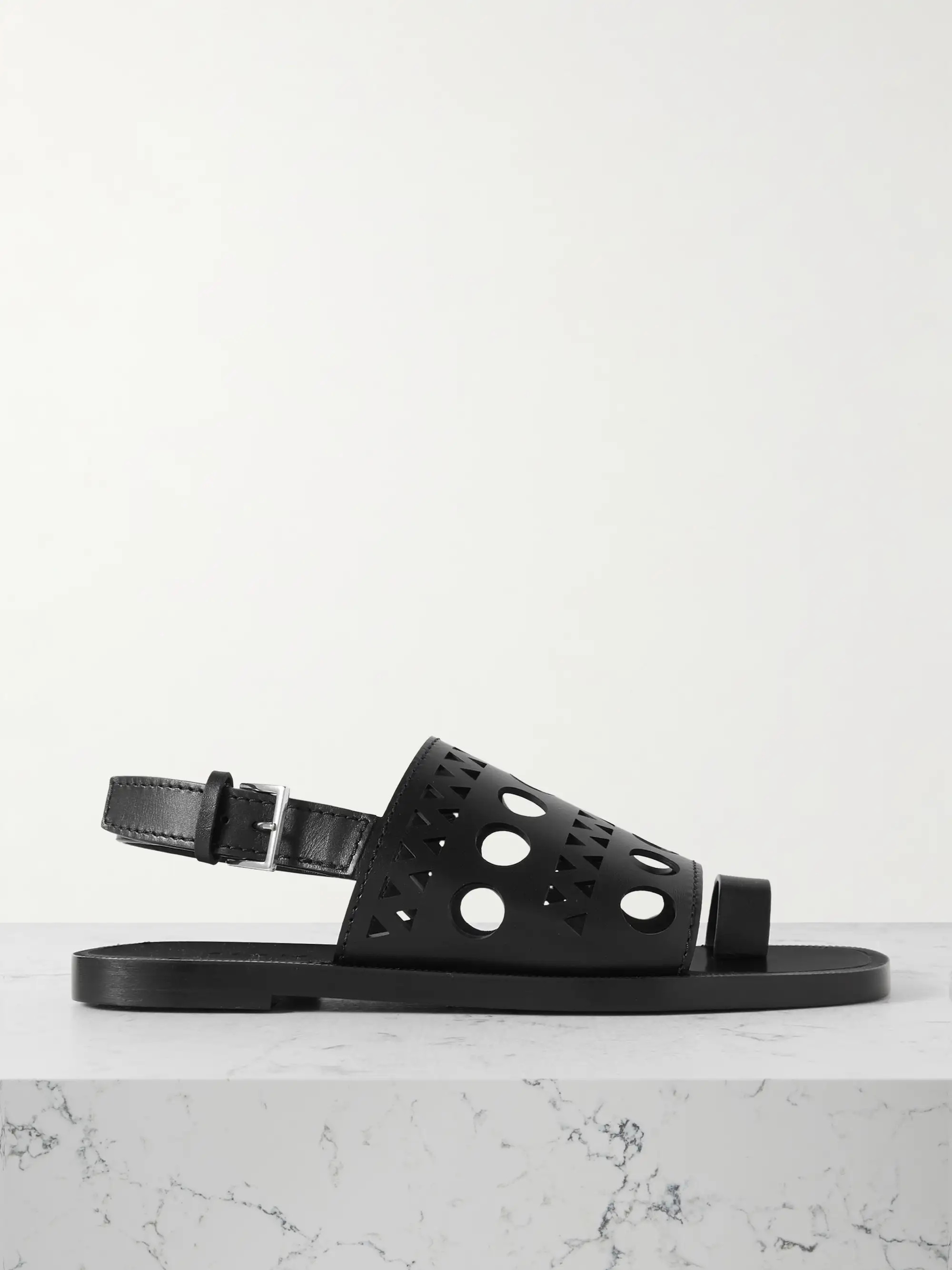 Laser-cut leather slingback sandals | NET-A-PORTER (US)