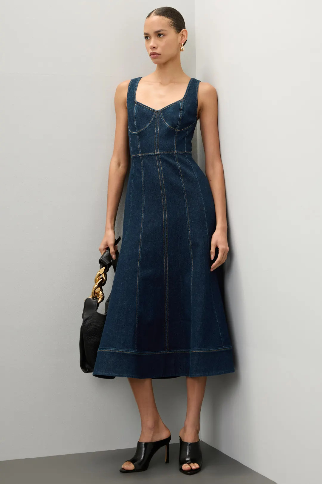 Denim Midi Dress | Rent the Runway