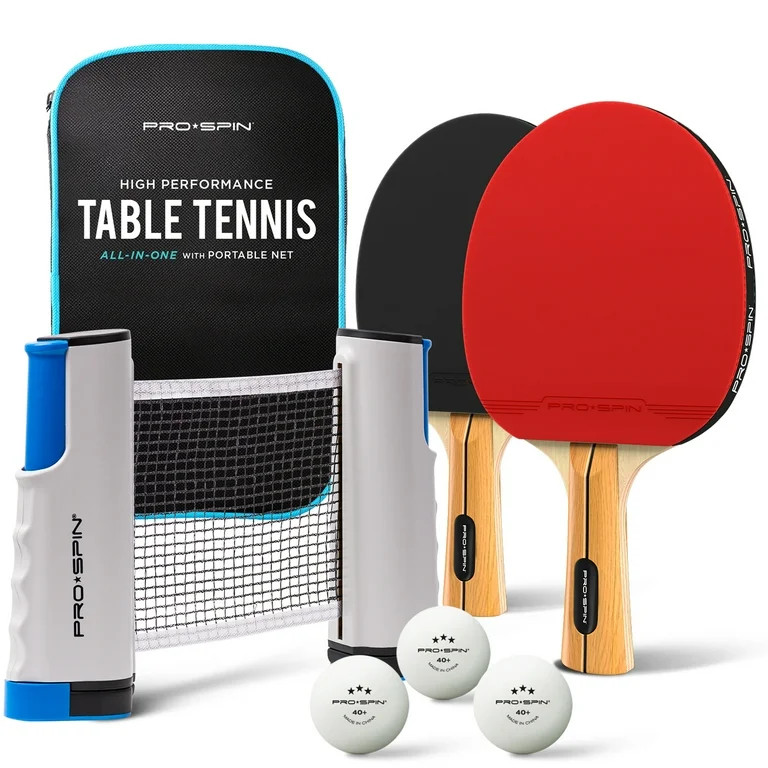 PRO-SPIN All-in-One Portable Ping Pong Set with Retractable Net, High-Performance Ping Pong Paddl... | Walmart (US)