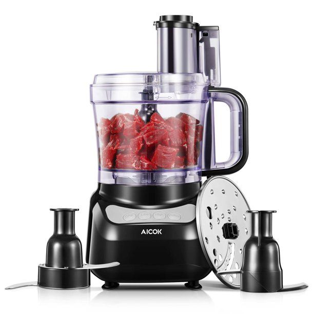 AICOK 12 Cup Food Processor, 6 Functions for Chopping, Slicing, Shredding Purees & Dough | Walmart (US)