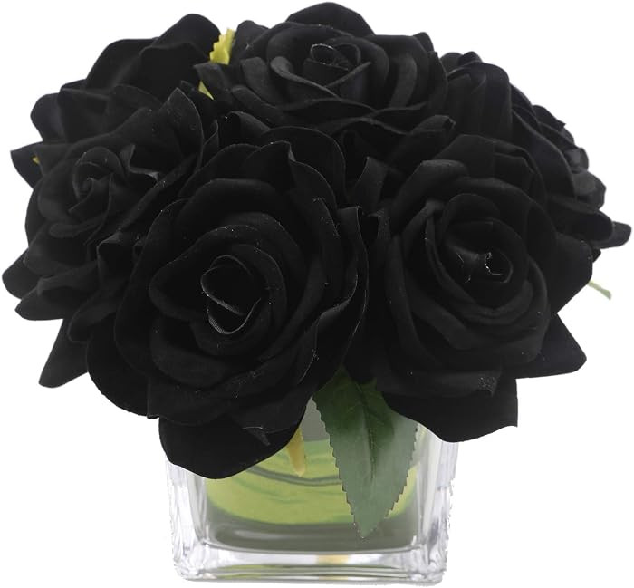 Fule Artificial Velvet Rose Flower Centerpiece Arrangement in vase for Home Wedding Decoration (B... | Amazon (US)
