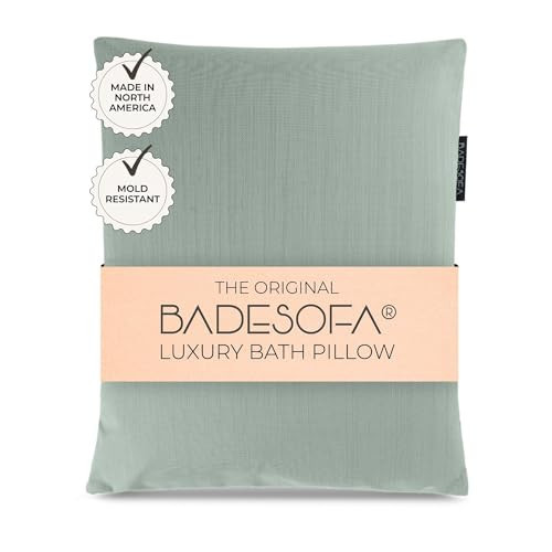 BADESOFA® Luxury Bath Pillow S - Ultra Comfortable & Quick-Drying Bath Back Pillow - Washable Full Body Bath Pillow for Bathtub - Therapeutic Head and Neck Support - Luxury Spa Cushion in Green | Amazon (US)