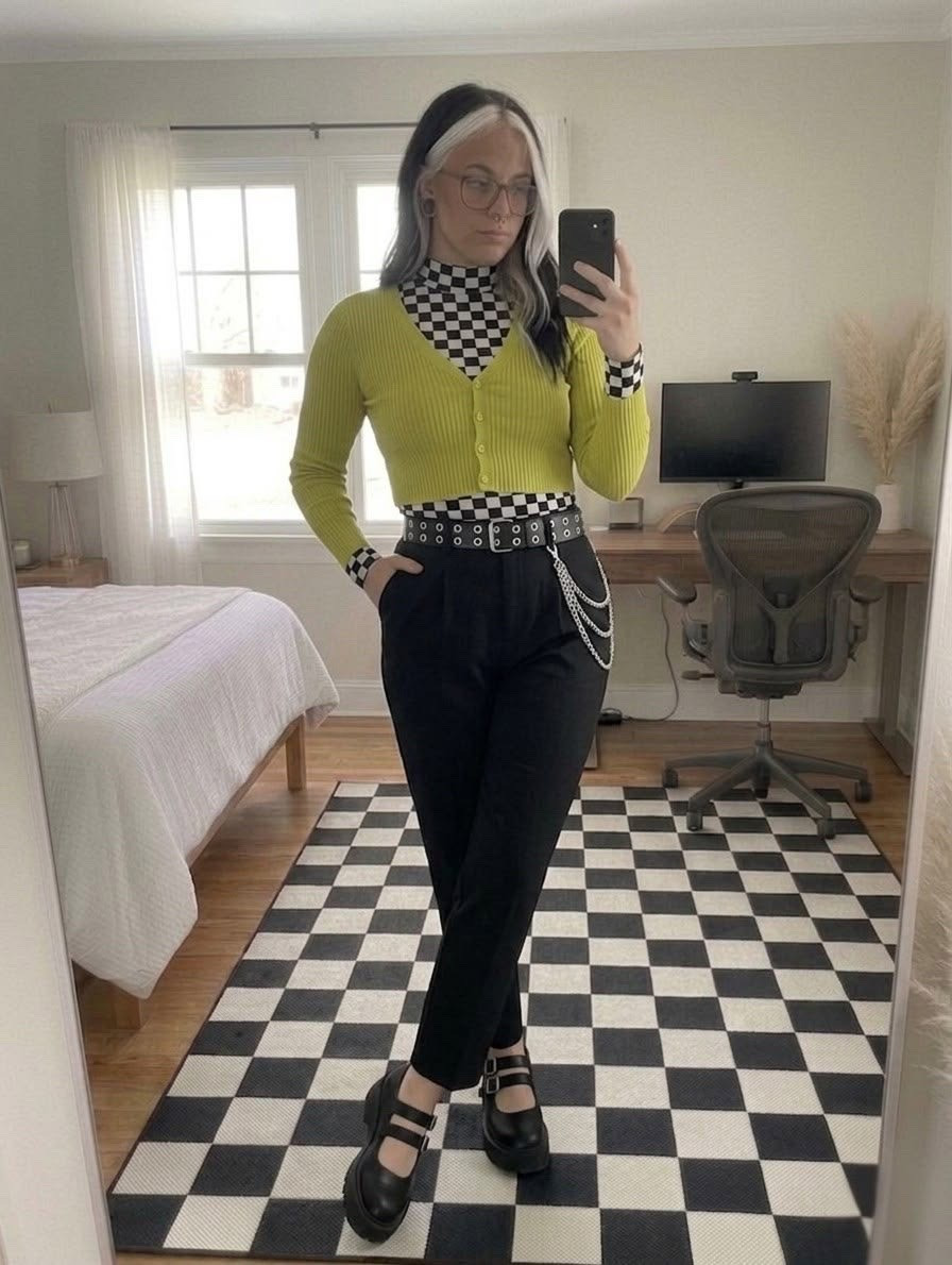 Channeling bold indie sleaze, alt-fashion, and modern retro style with this layered checkerboard look! Shop exact and similar pieces for this outfit below.

#LTKootd #LTKSeasonal #LTKMidsize