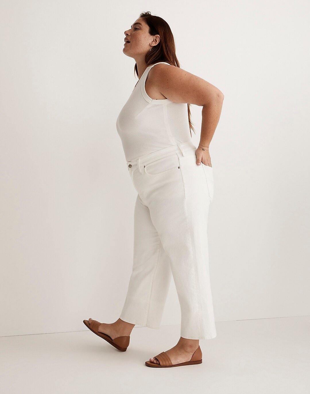 The Plus Perfect Vintage Wide-Leg Crop Jean in Benley Wash: Raw-Hem Edition | Madewell