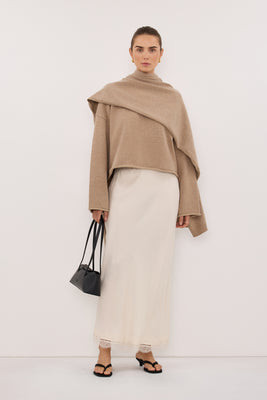 ANDIE OAT SCARF KNIT SWEATER | DISSH