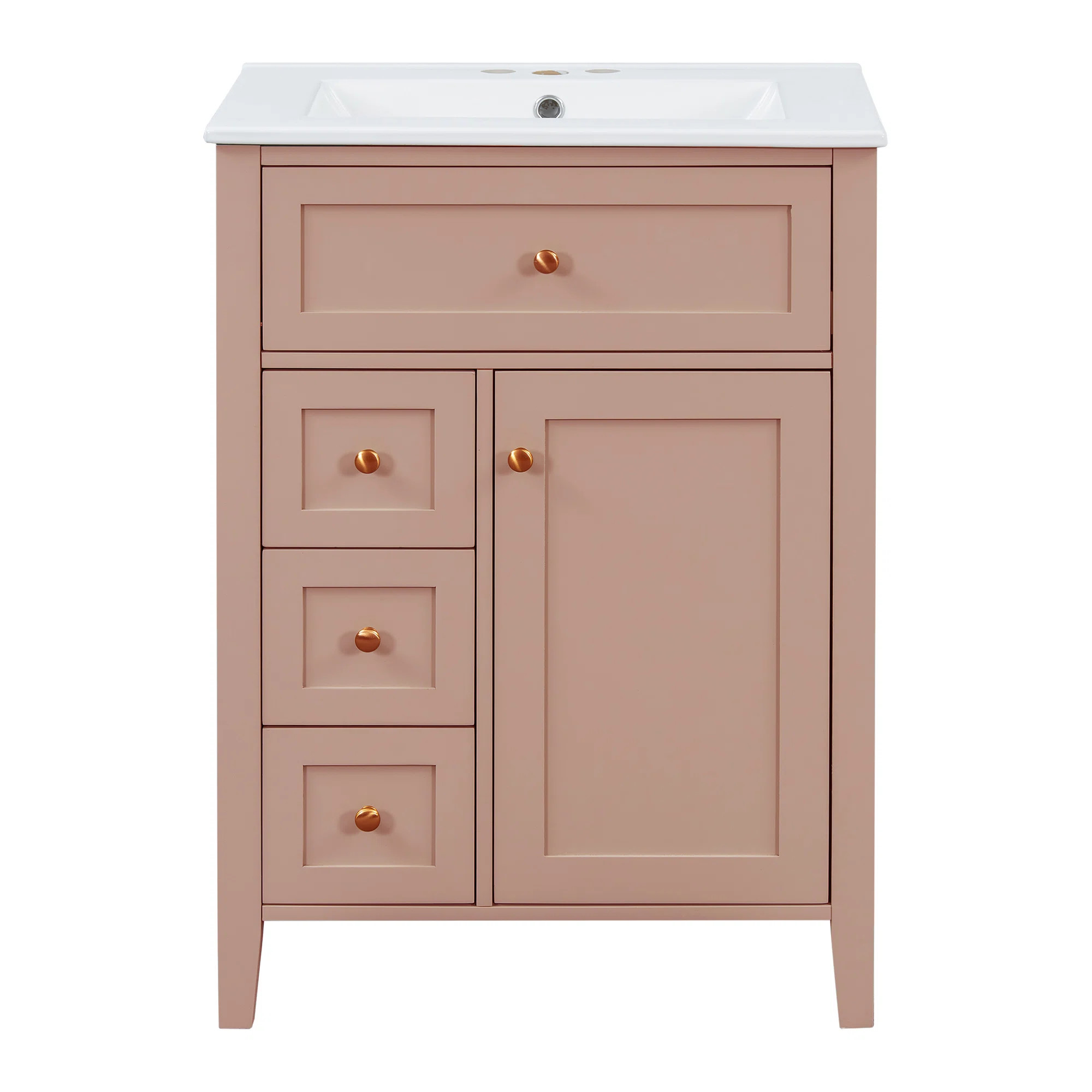 24'' Freestanding Bathroom Vanity With Ceramic Top | Wayfair North America