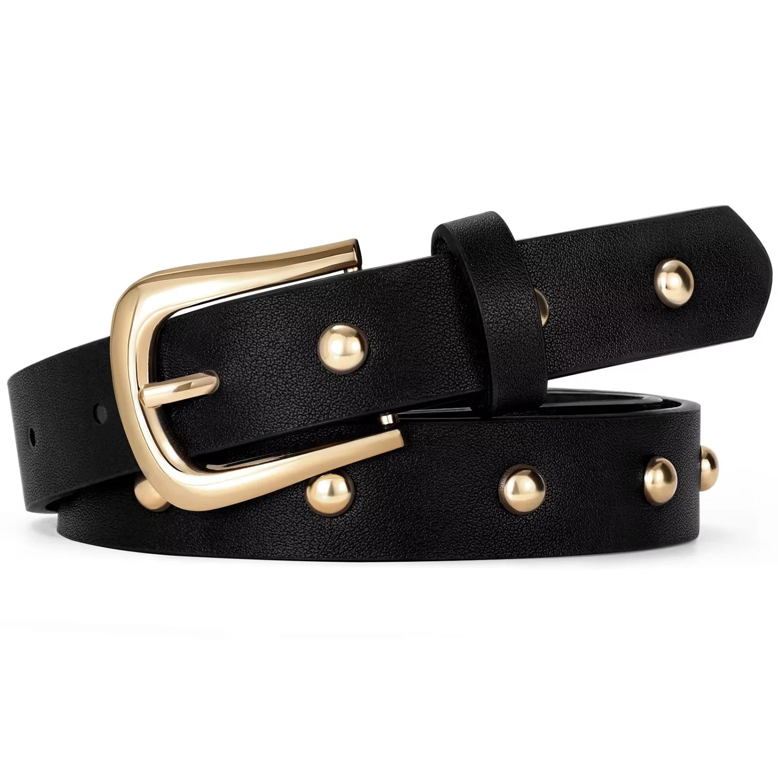 JASGOOD Women Leather Belts Fashion Studded Punk Belt for Holiday Party | Walmart (US)