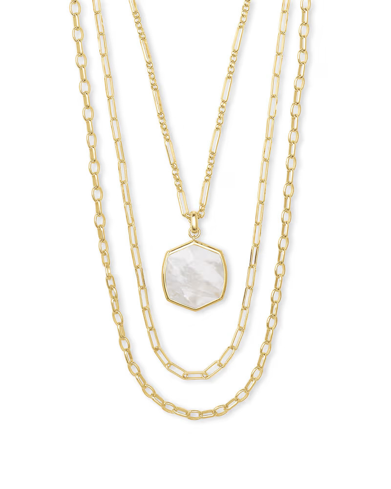 Davis Gold Multistrand Necklace in Ivory Mother-of-Pearl | Kendra Scott