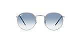 Ray-Ban RB3637 New Round Sunglasses, Silver/Clear Gradient Blue, 47 mm | Amazon (US)