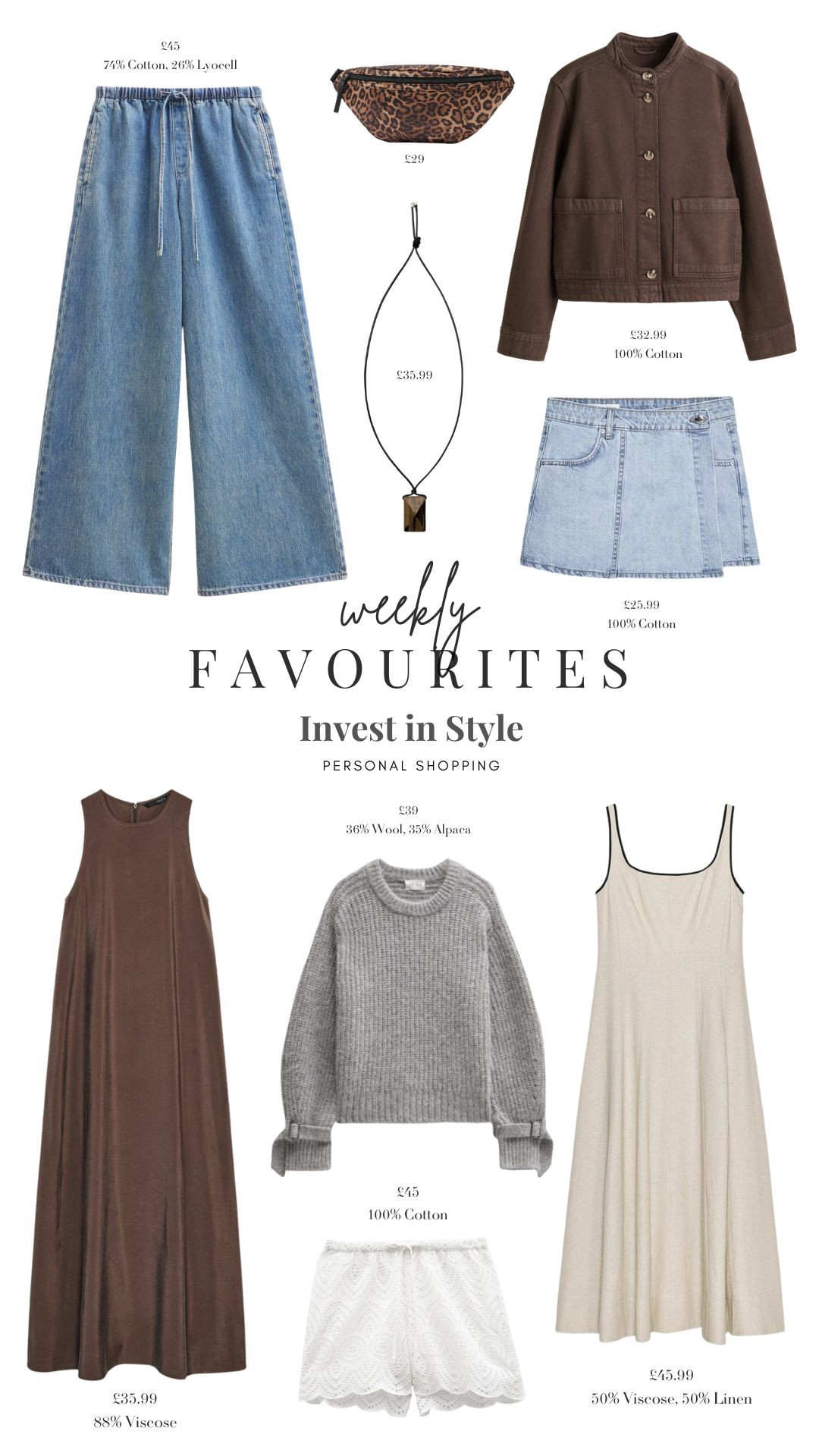 Weekly Favourites 🙌🏻

Summer Style, Summer Outfit, End of Summer Style, UK Summer, Transitional Style, Light Jacket, Summer Dress, Knitwear, Necklace, Wide Leg Jeans, Leopard Bag, Necklace 

#LTKeurope #LTKsummer #LTKuk