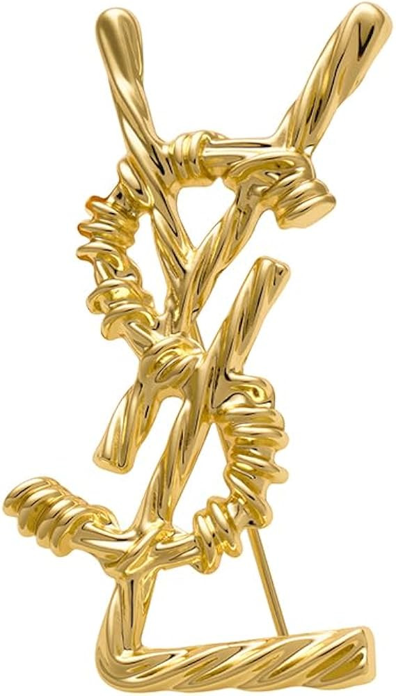 Gold-tone brooch with twisted texture, Fashionable Decorative Jewelry suitable for suit lapels, s... | Amazon (US)