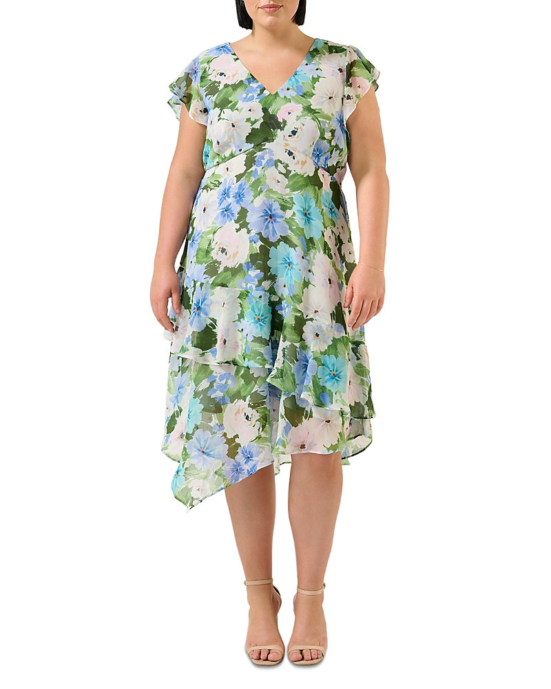 Estelle Plus Aqua Floral Midi Dress | Bloomingdale's (US)