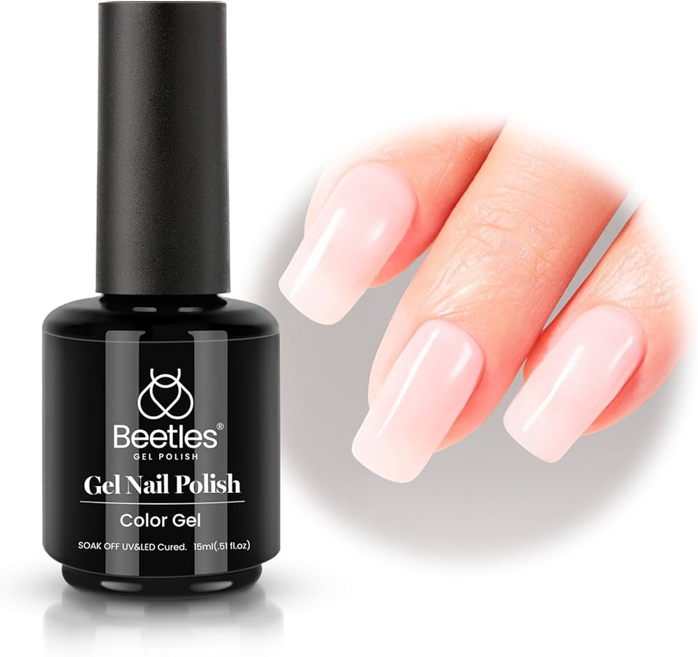 Beetles Neutral Gel Nail Polish 15ml Jelly Nude Pink Gel Polish Set Sheer Pink Soak Off UV LED Tr... | Amazon (US)