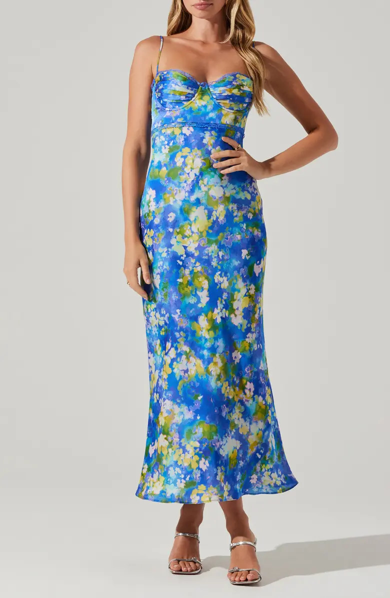 ASTR the Label Florianne Floral Print Bustier Sleeveless Maxi Dress | Nordstrom | Nordstrom