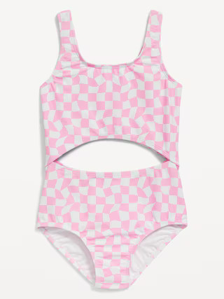Printed Cutout One-Piece Swimsuit for Girls | Old Navy (US)