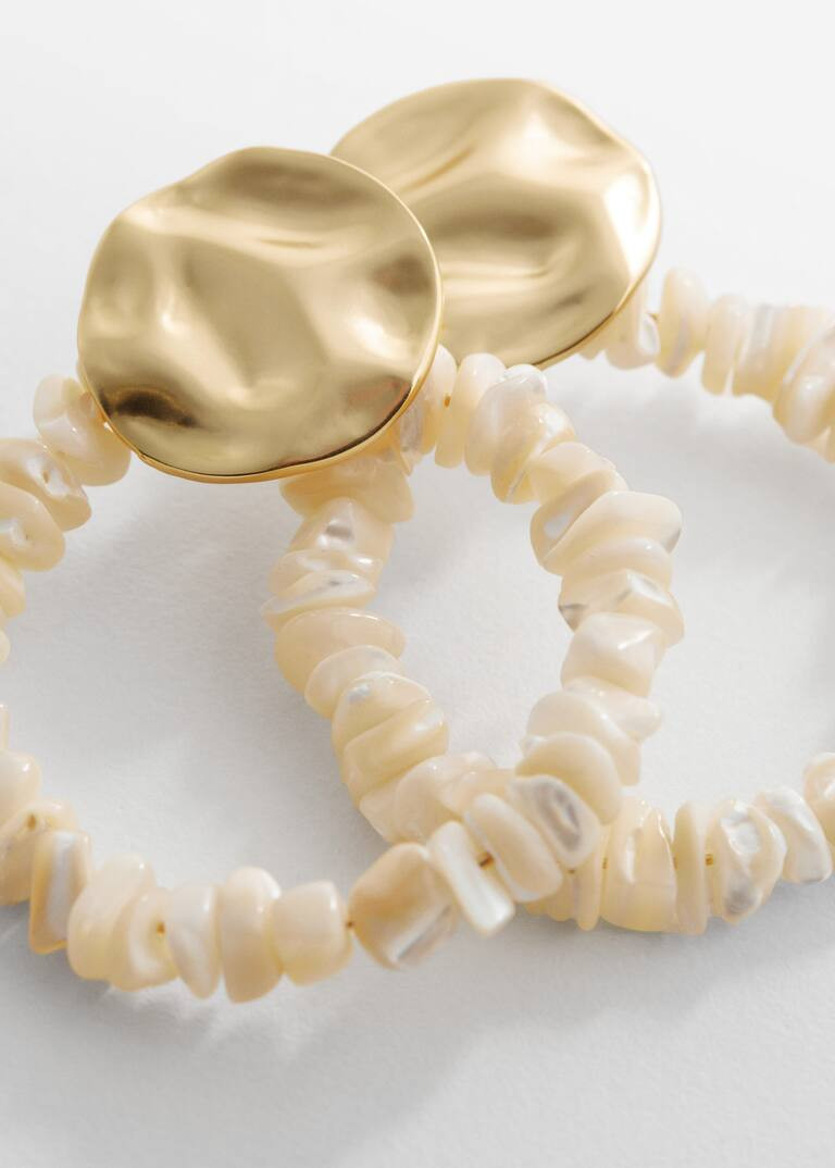 Bead loop earrings -  Women | Mango United Kingdom | MANGO (UK)