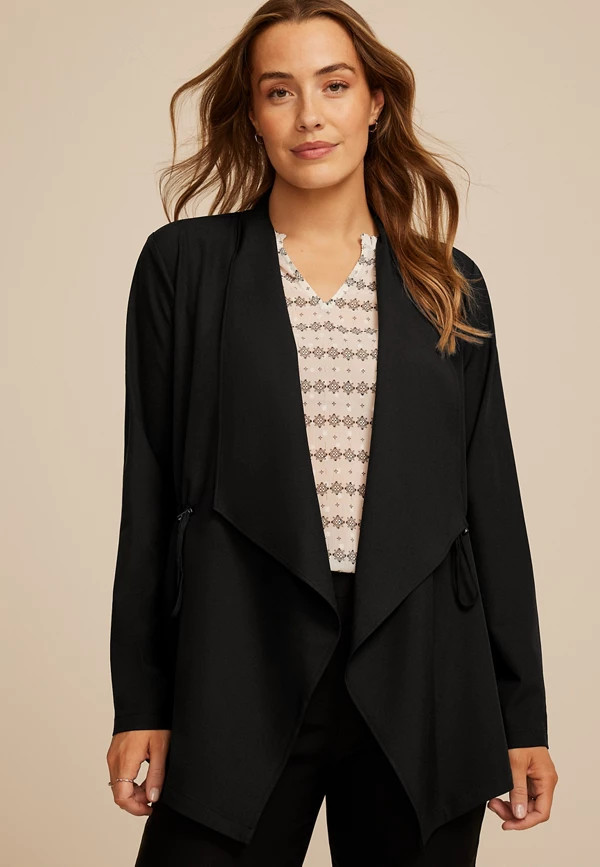 Waterfall Cinched Blazer | Maurices