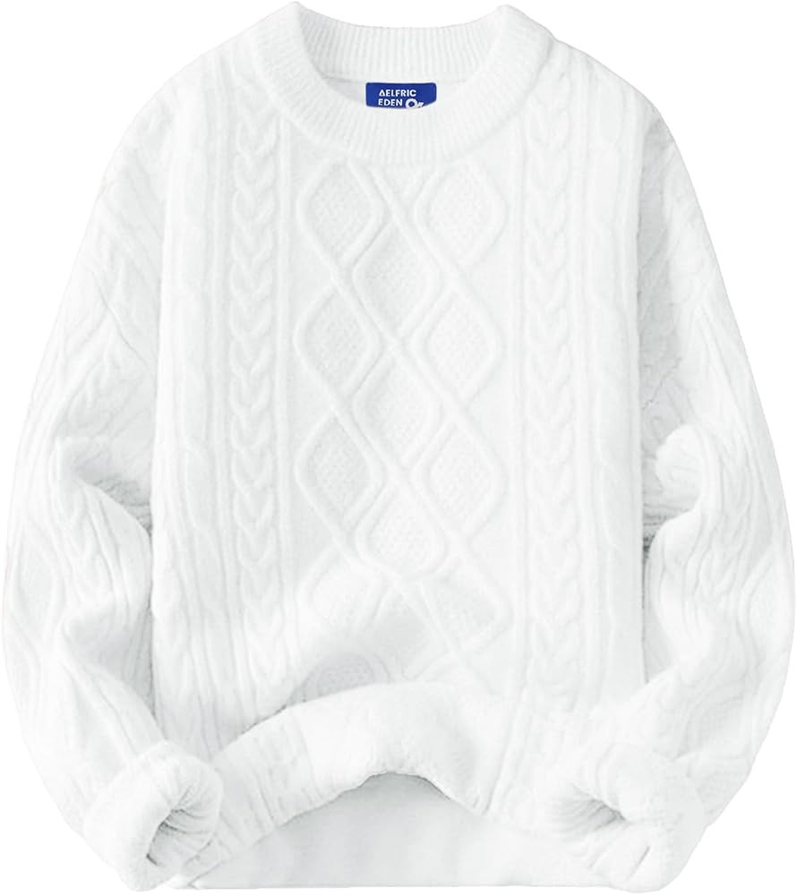 Aelfric Eden Oversized Sweater 90s Vintage Cable Knit Long Sleeve Women Heavy Crewneck Pullover | Amazon (US)