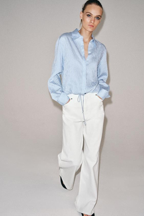 ZW COLLECTION STRIPED SHIRT WITH TIES | Zara US