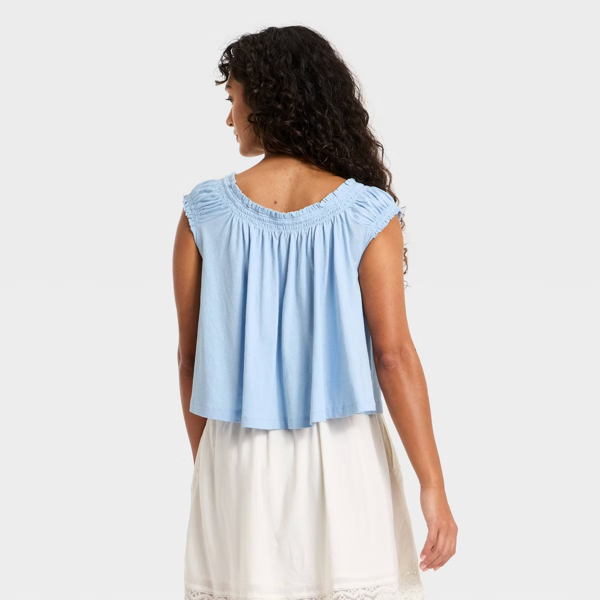 Women's Smocked Knit Scoop Neck Blouse - Universal Thread™ | Target