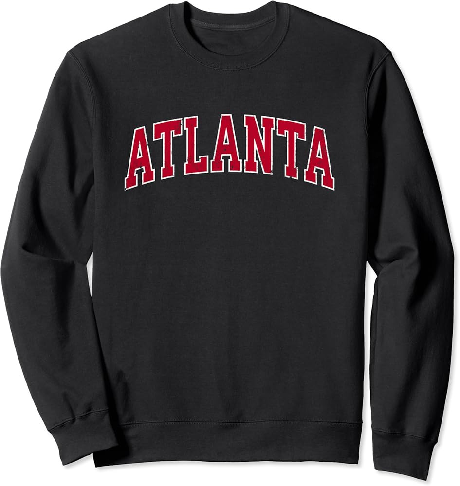 Atlanta Georgia GA Vintage Sports Design Red Design Sweatshirt | Amazon (US)