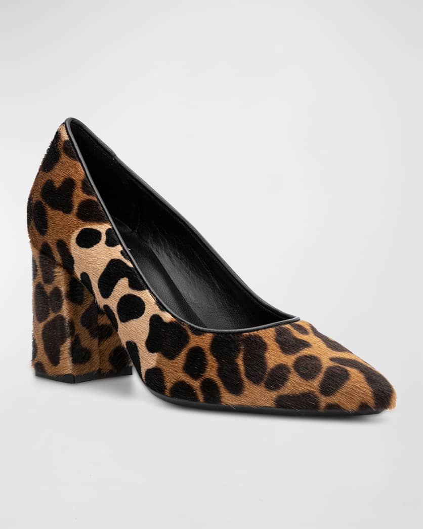 Peony Leopard Block-Heel Pumps | Neiman Marcus