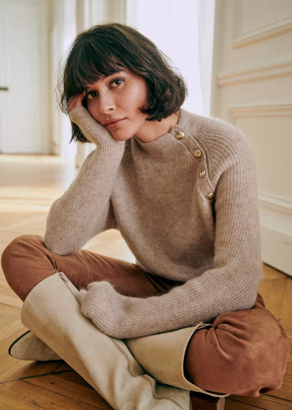 Trudy Jumper - Light Beige - Super kid mohair - Sézane | Sezane Paris