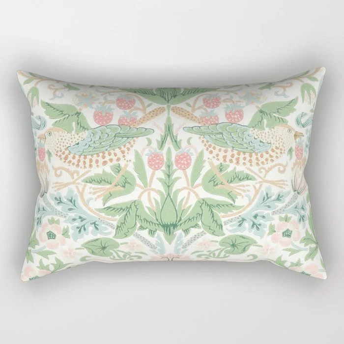 William Morris Strawberry Thief Cochineal Willow Throw Pillow | Society6
