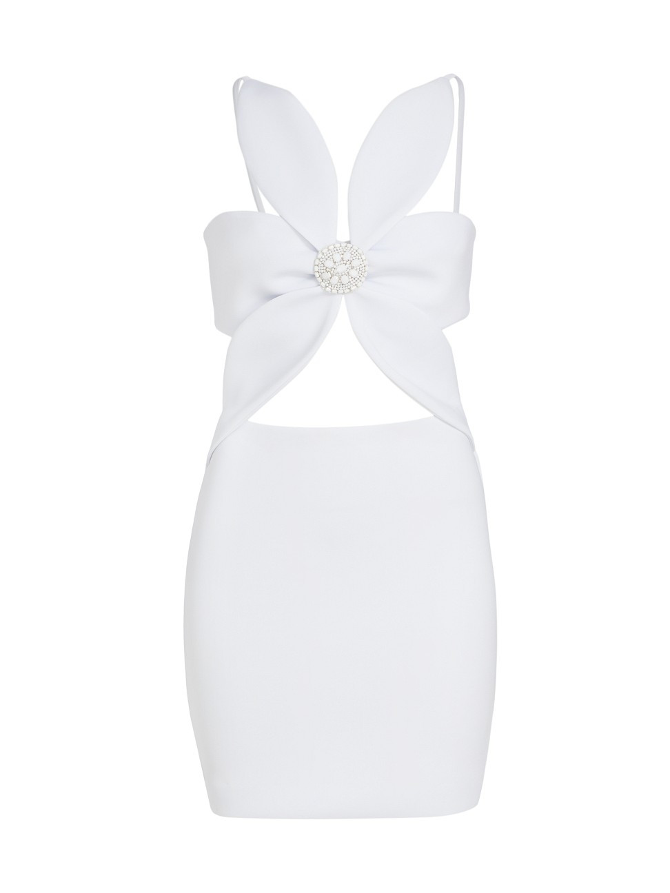 Women's Embellished Flower Minidress - Bright White - Size 10 | Saks Fifth Avenue