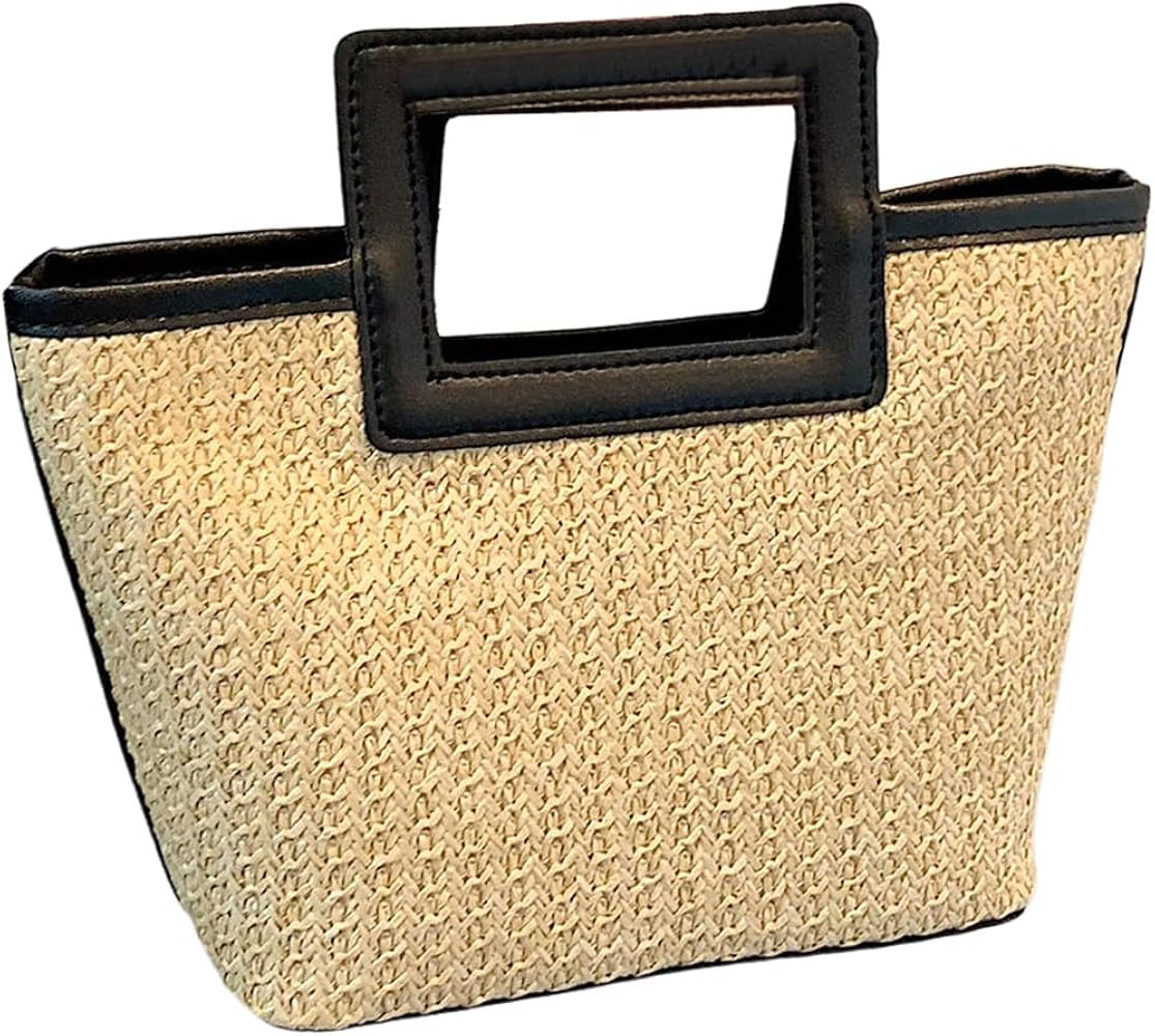 GORGLITTER Women's Straw Top Handle Bag Summer Beach Small Tote HandBags | Amazon (US)
