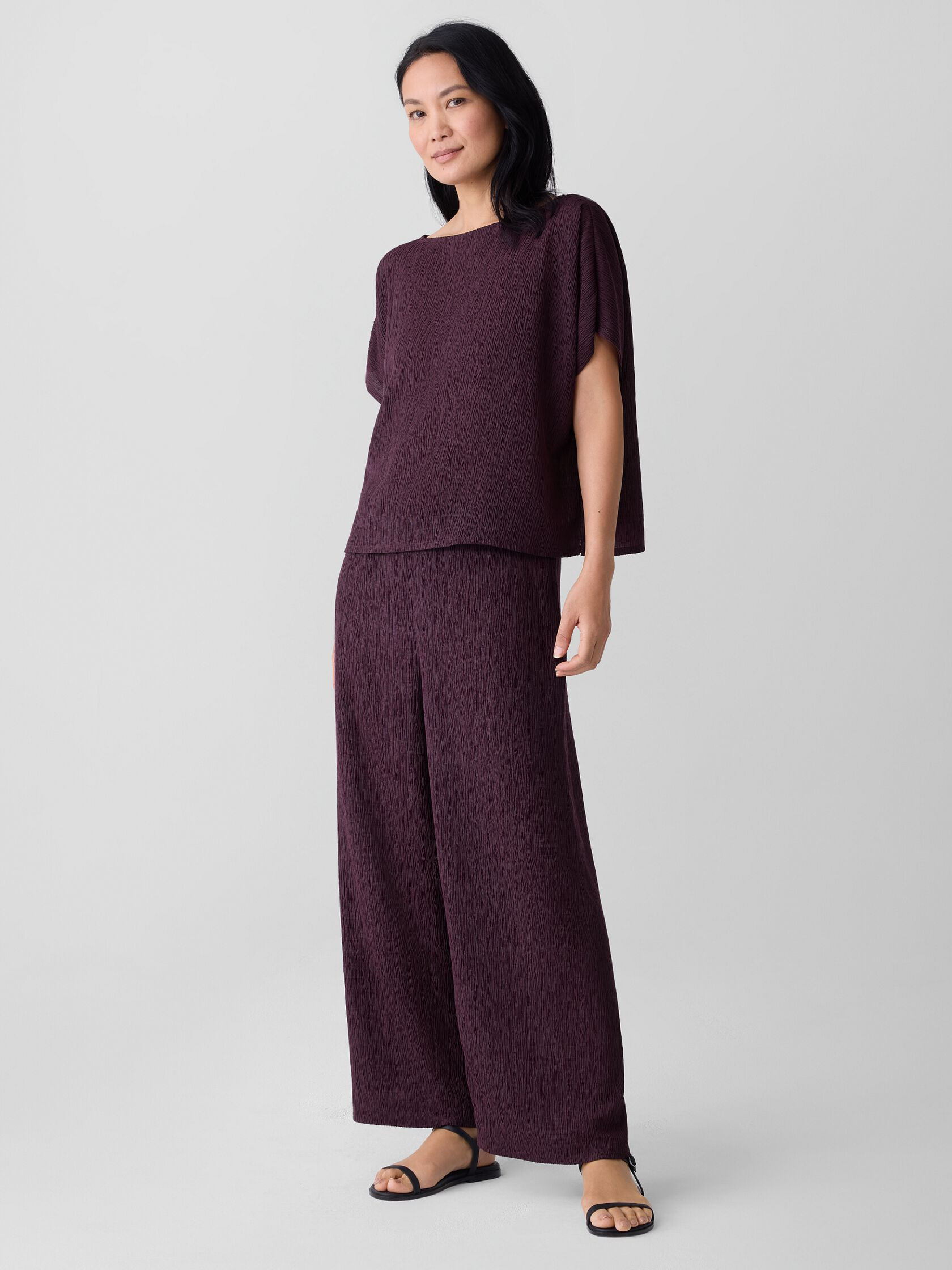 Woven Plissé Dolman Sleeve Top | Eileen Fisher
