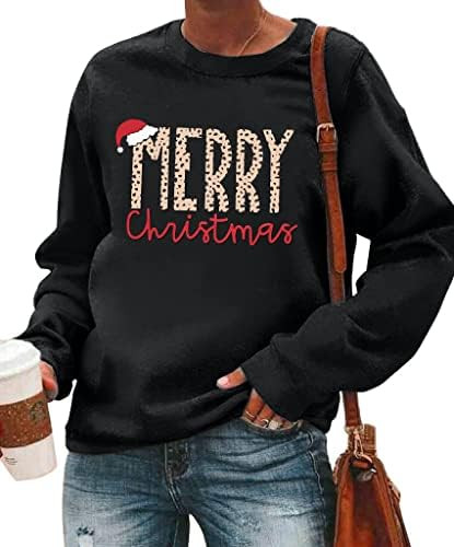 Christmas Sweatshirts for Women Merry Christmas Plaid Pullover Sweatshirts Holiday Vacation Graph... | Amazon (US)
