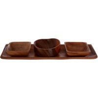 Orsina Kora 3Pc Serving Dish Set, Acacia Wood in Natural | Debenhams UK