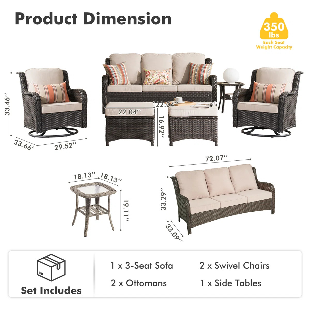 Tommy 6 Piece Wicker/Rattan Sofa Seating Group with Cushions | Wayfair North America