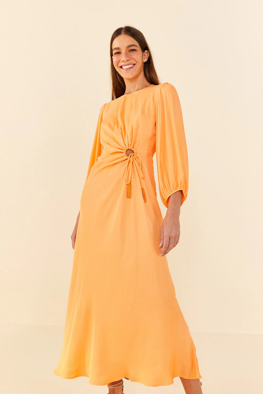 Papaya Front Circle Cut Out Midi Dress | FarmRio (US)