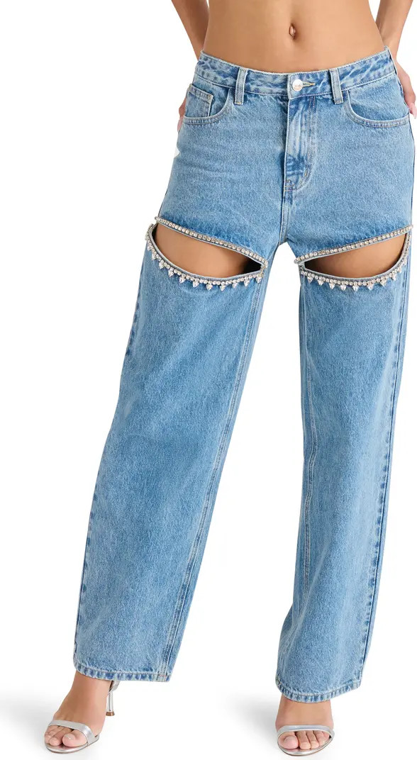 Taylor High Waist Rhinestone Cutout Detail Jeans | Nordstrom