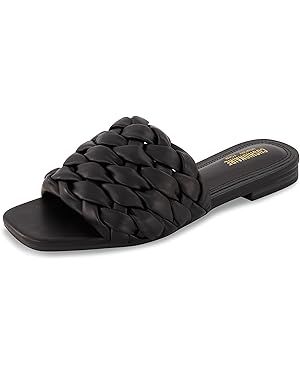 CUSHIONAIRE Women's Aramis woven slide sandal +Memory Foam, Wide Widths Available | Amazon (US)