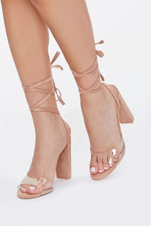 Lace-Up Clear-Strap Heels | Forever 21 (US)
