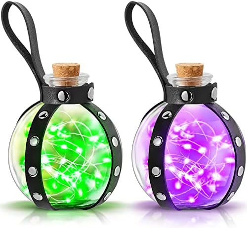 2 Sets of Cork Potion Bottle Dark Magic Wizard Potions Glass with Faux Leather Holster 66 ft Led Win | Amazon (US)
