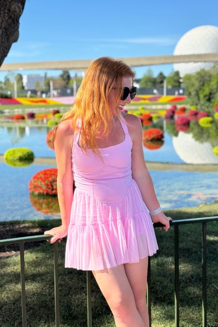 The perfect Disney dress! Built in shorts and a skirt on top make you feel like a princess but is super comfortable for hot Disney days and lots of walking. 

#LTKfitness #LTKstyletip #LTKfindsunder100