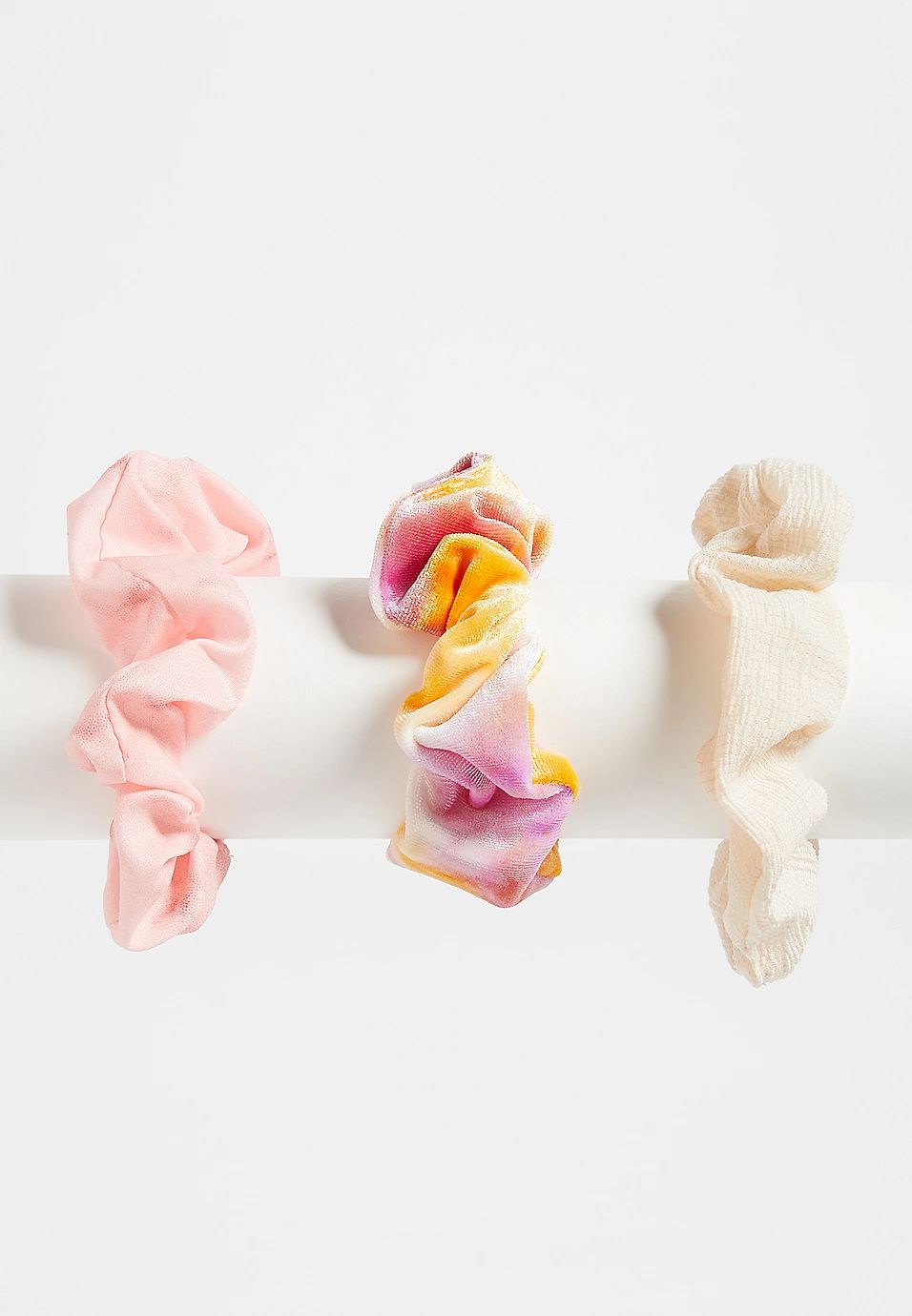 3 Pack Pink Tie Dye Scrunchie Set | Maurices