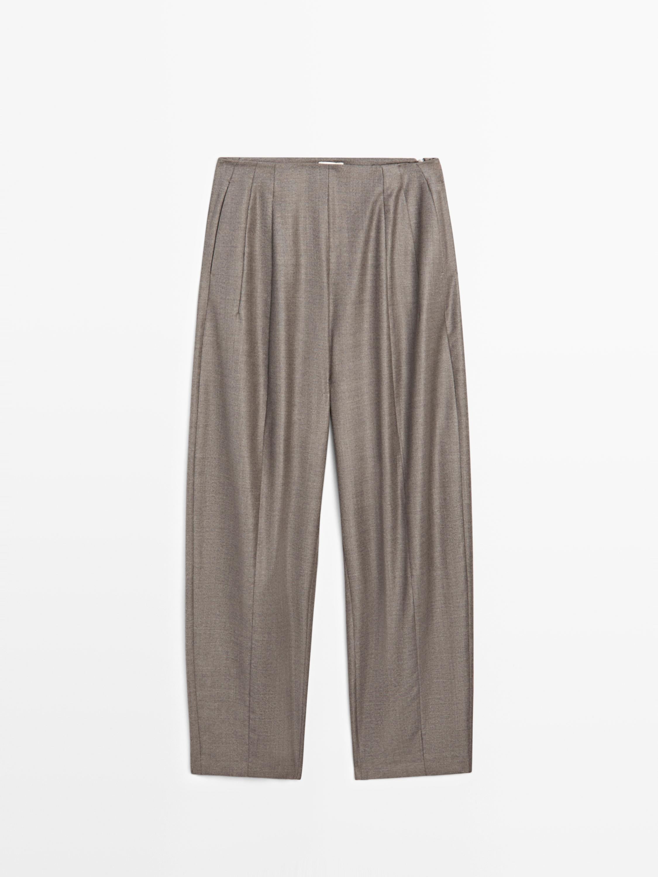 Tailored balloon fit trousers - LIMITED | Massimo Dutti UK