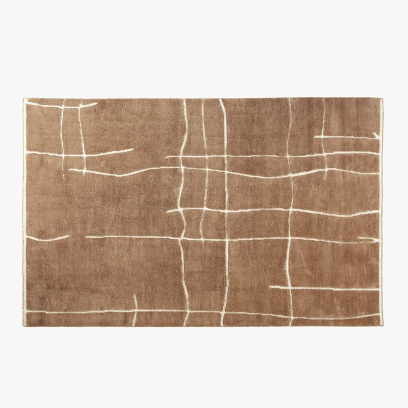 Hogan Handknotted Mocha Viscose Area Rug 5'x8' + Reviews | CB2 | CB2