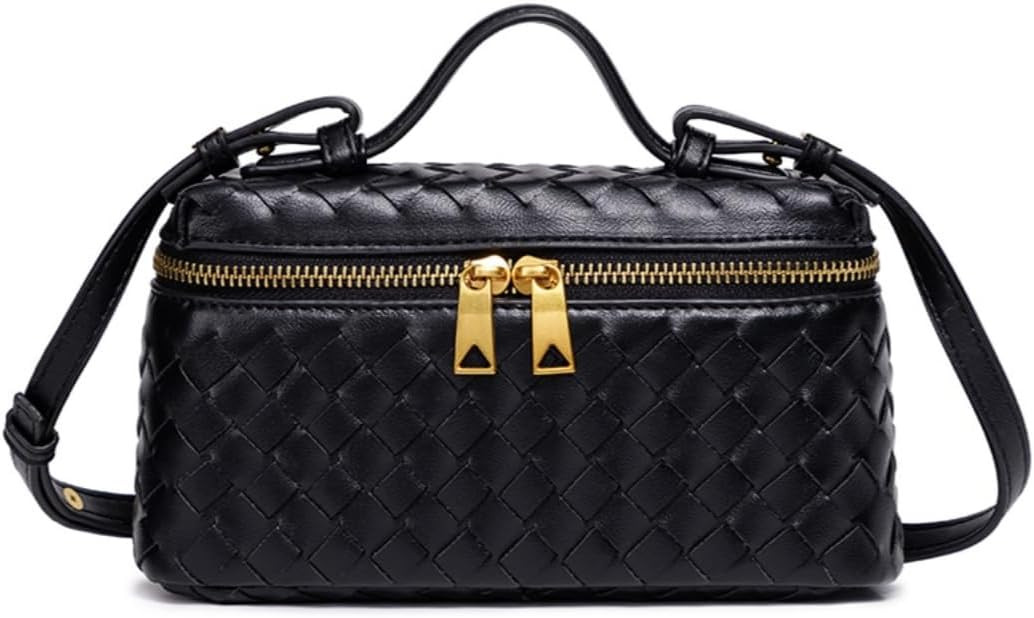 Women’s Woven Square Box Shoulder Crossbody Bags Trendy Satchel Mini Top Handle Handbags Purse ... | Amazon (US)