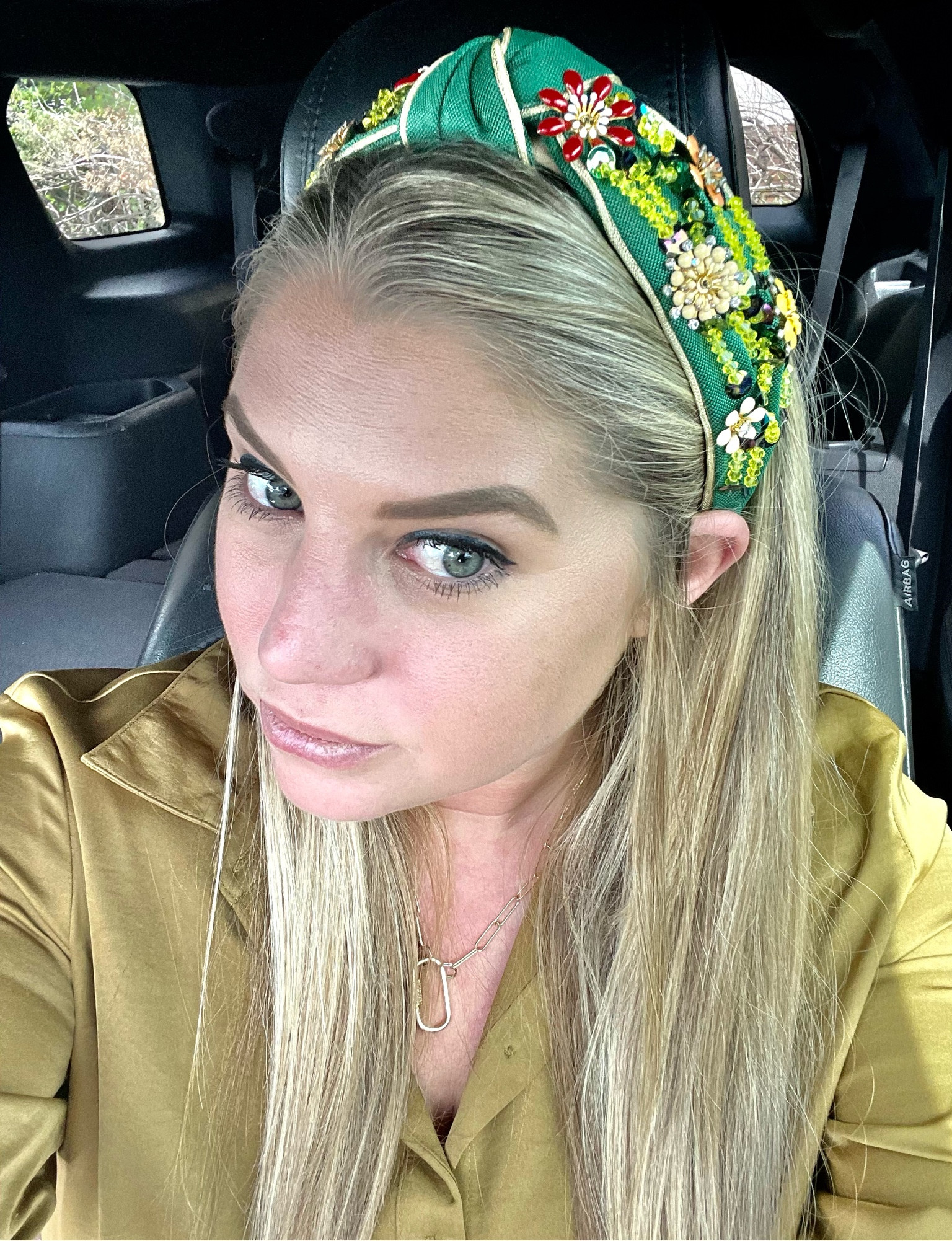 Finally attempted styling a jeweled headband, which I actually liked for $19.99! #headband #hairpiece #airaccessories 

#LTKunder50 #LTKbeauty #LTKstyletip