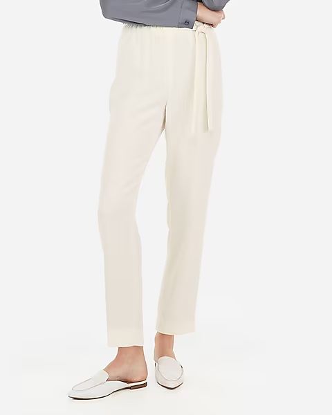 high waisted tie waist ankle pant | Express