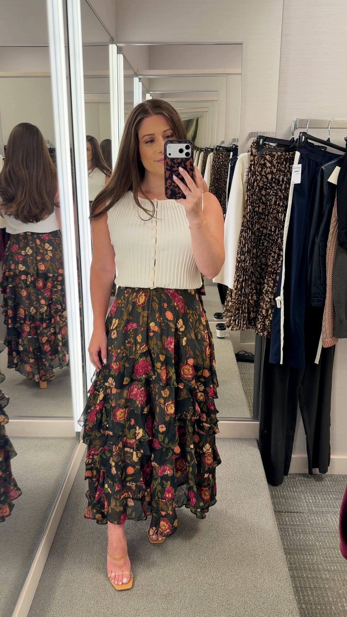 Free people floral ruffle maxi skirt 💛 I’m 5’1 wearing Size XS in both

#LTKgrwm #LTKootd #LTKSaleAlert