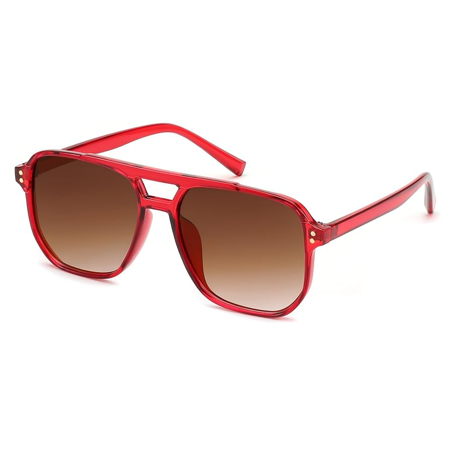 FEISEDY Retro Square Aviator Sunglasses Women Men 70s Vintage Trendy Plastic Frame Sun Glasses B2... | Amazon (US)