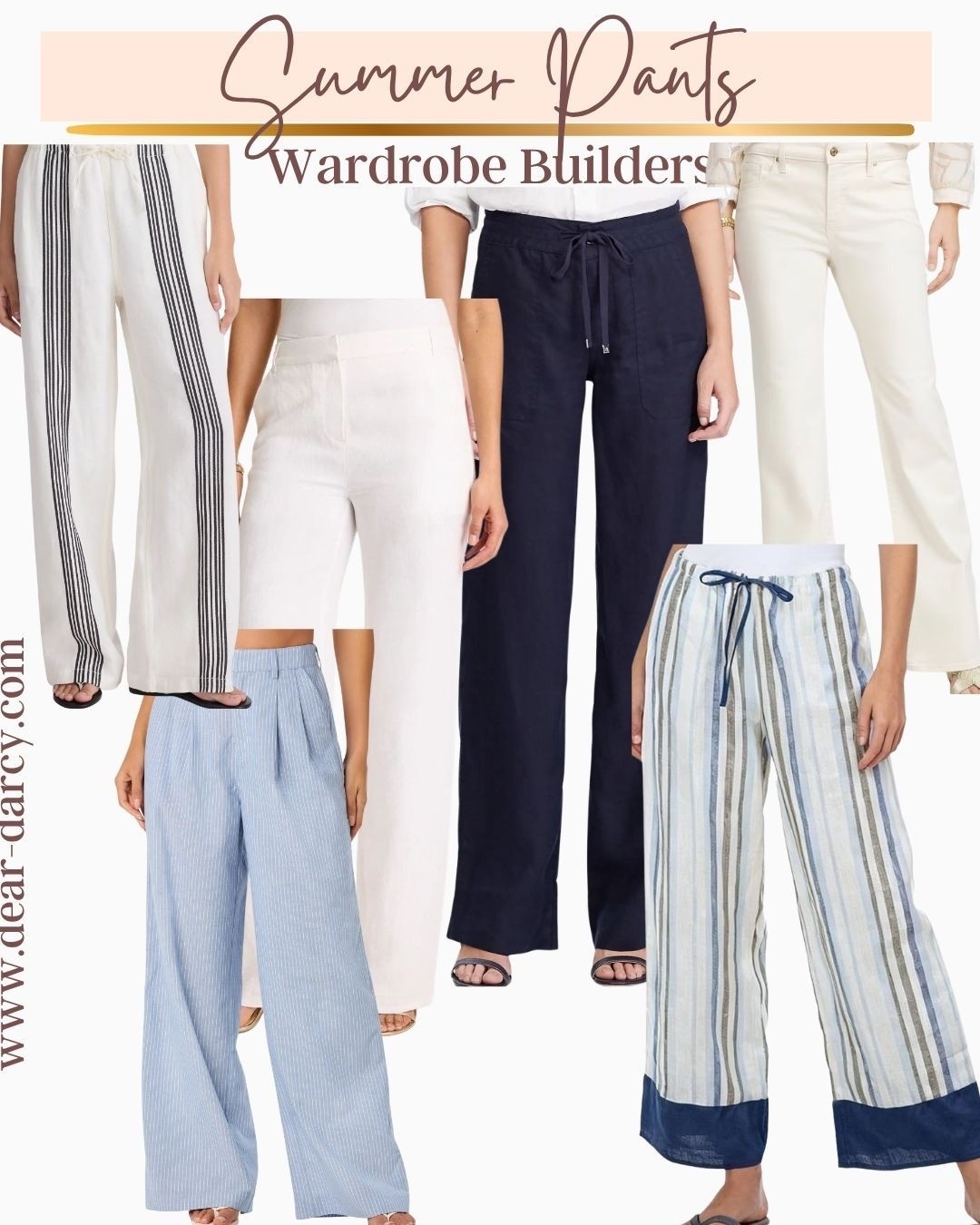 Summer pant 
Wardrobe Builders

Linen, stripes, navy, white, 
Pants you’ll wear all spring and summer 
All fit tts

#LTKgrwm #LTKootd #LTKOver40
