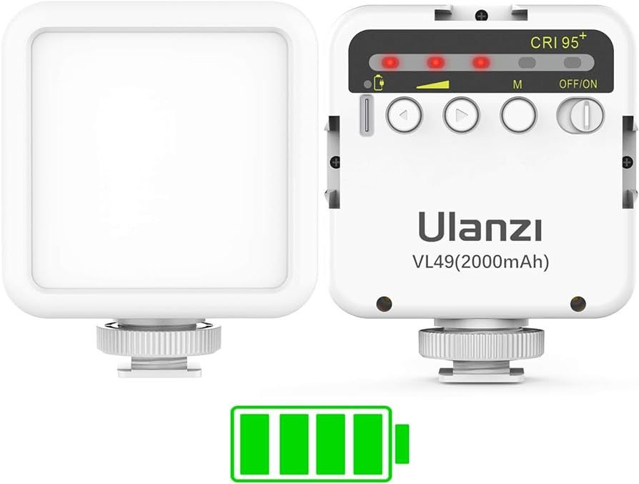 ULANZI VL49 2000mAh LED Video Light w 3 Cold Shoe, Rechargeable Soft Light Panel for DJI OSMO Mob... | Amazon (US)